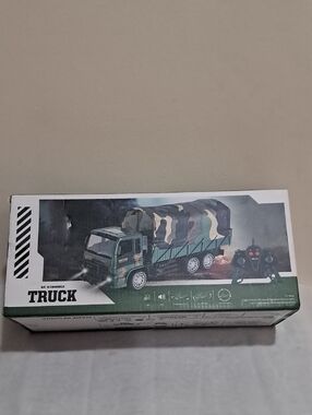 Remote Control Military Cargo Truck Toy - Green Camouflage